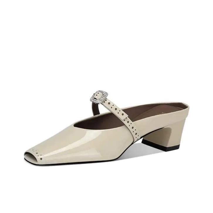 JESSICA SOPHIA Metal Rhinestone Abrasion Resistant Slip Resistant Closed Toe Slippers Women's-5