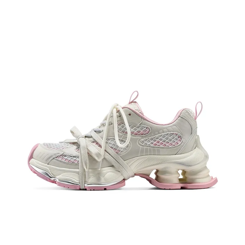GG CC Urban Techwear Platform Casual Shoes Anti Slip Wear Resistant Low Top Distressed Chunky Sneakers Women's Silver-13