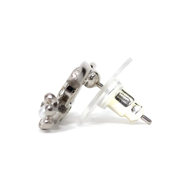 CHANEL Earrings Women's Silver-3