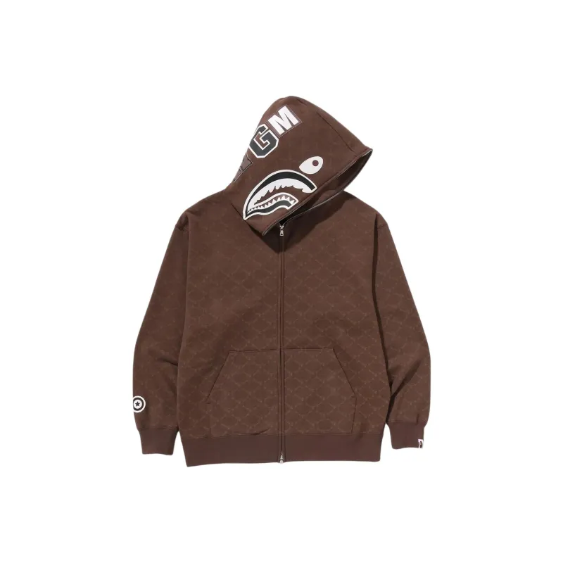 Bape College Monogram Relaxed Fit Shark Full Zip Hoodie-6