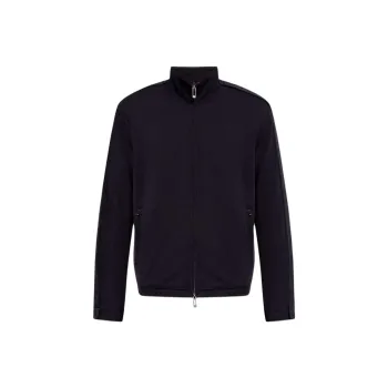 EMPORIO ARMANI Logo Embroidered High Neck Zipped Sweatshirt