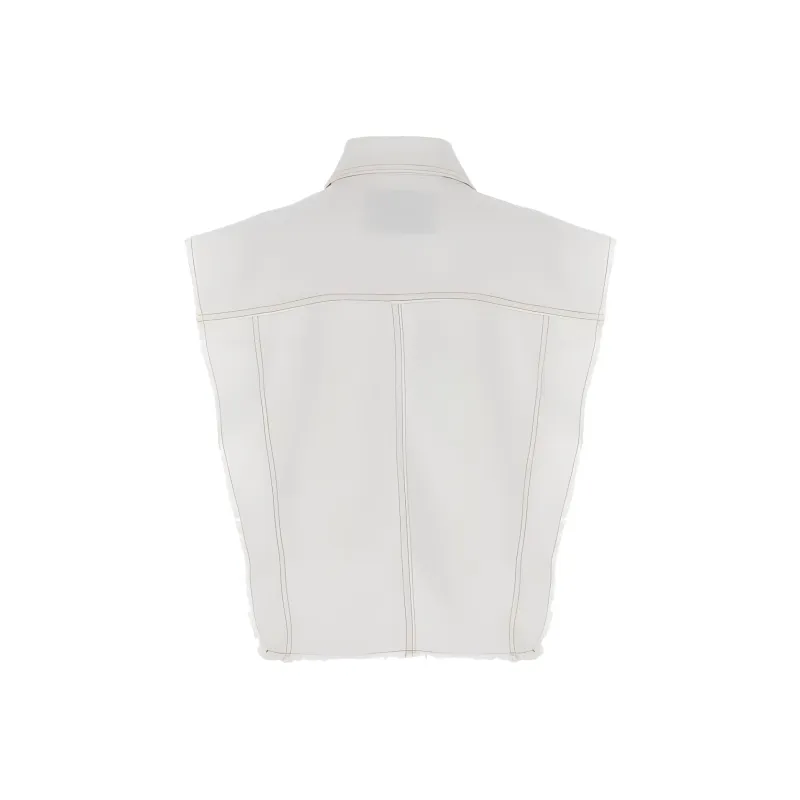 ISABEL MARANT Tyra Raw Cut Edge Denim Vest-1