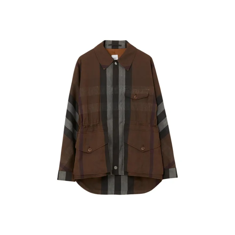 Burberry Check Drawstring Waist Field Jacket-0
