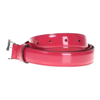 GUCCI Solid Color Design Leather Belts Women's Red -