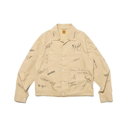 HUMAN MADE Text print Cotton Shirt Jacket