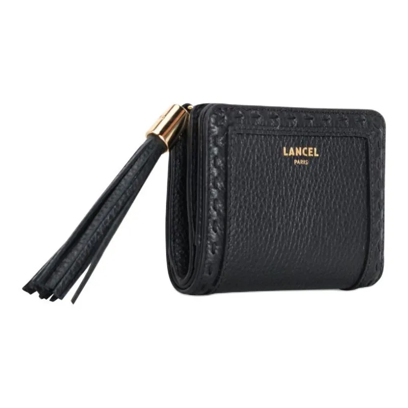 LANCEL Calfskin Wallet Women's Black-1