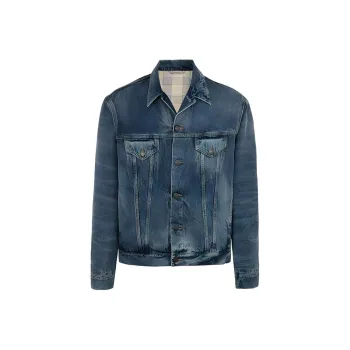 GUCCI Denim Jackets Men Blue