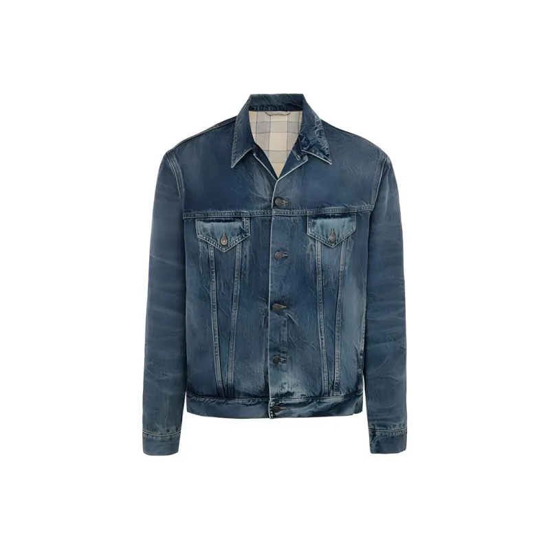 GUCCI Denim Jackets Men Blue-0