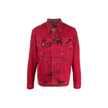 DIESEL Denim Jackets Men Red
