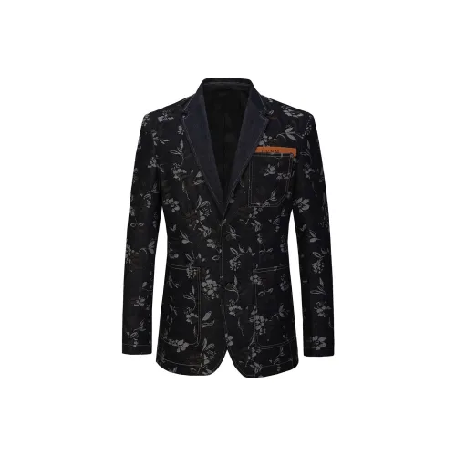 DAVID NAMAN Business Suits Men Dark Brown