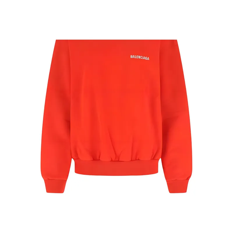 Balenciaga Back Logo Oversized Crewneck Bright Red/White-3