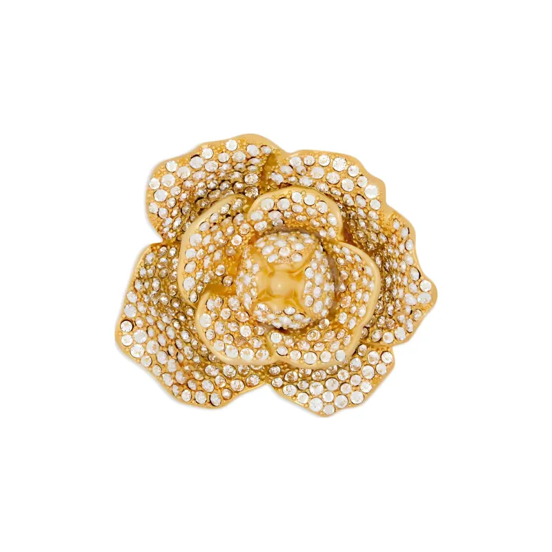 Oscar De La Renta Gardenia Pavé-setting Brooch-0