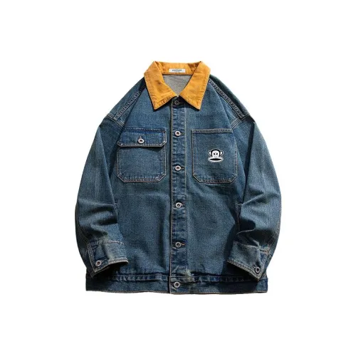 PAUL FRANK Jacket Mens Gold Brown Vintage Blue