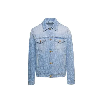 VERSACE Long Sleeved Buttoned Denim Jacket