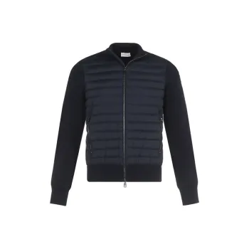 Moncler Logo Patch Knit Padded Cardigan