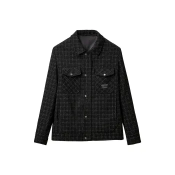 HLA Jackets Men Black Plaid D6