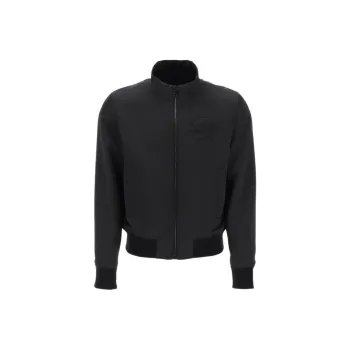 BALMAIN Logo Embroidered Zipped Bomber Jacket