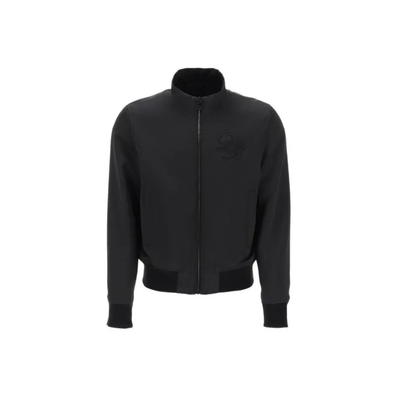 BALMAIN Logo Embroidered Zipped Bomber Jacket-0
