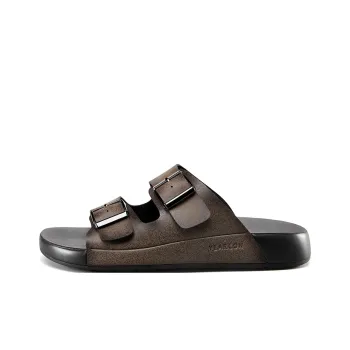 YEARCON Slide Slippers Men Brown