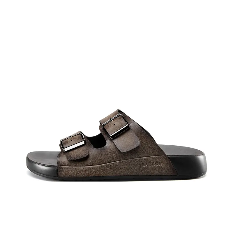YEARCON Slide Slippers Men Brown-0