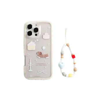 Sopi Acrylic Material 2 in 1 House Balloon Puppy Phone Cases Compatible With IPhone 16/15 Pro Max/Apple 13/14 Pro/Max