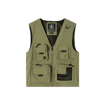 VOLCOM Vests Unisex Olive Green