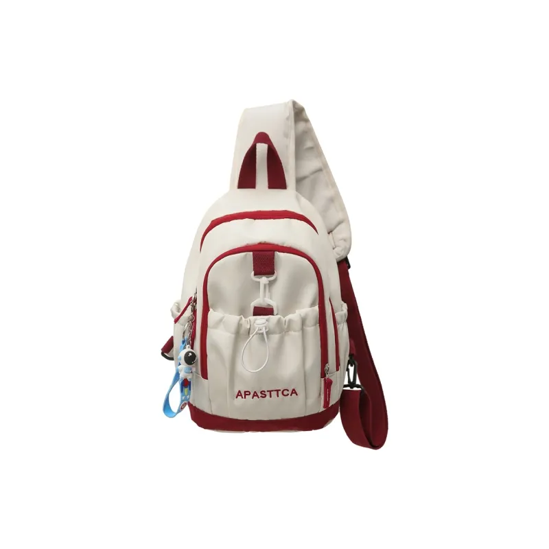 BAODIDAISHU Nylon Crossbody Bag, Backpack, Sling Bag Regular Unisex Light Gray/Black/Red/Green-12
