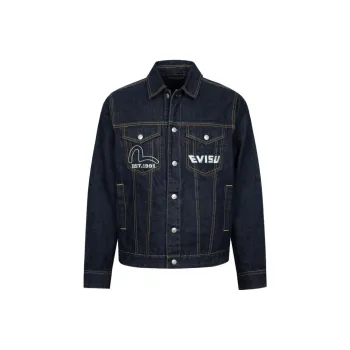 EVISU Denim Jackets Men Denim Blue