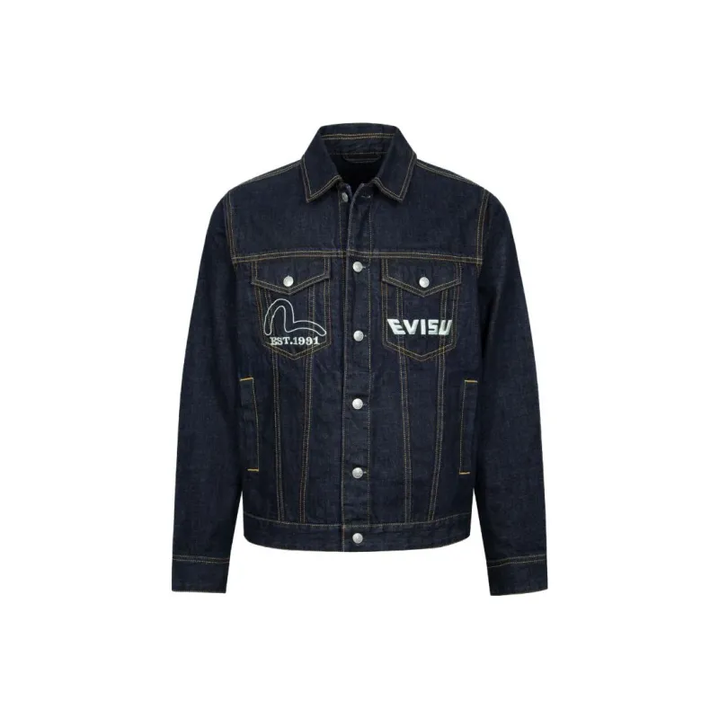 EVISU Denim Jackets Men Denim Blue-0