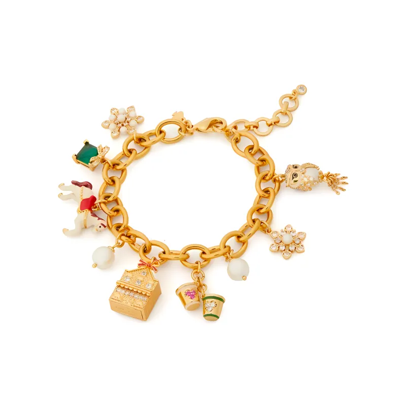 Kate Spade Zinc, Resin Pearl, Glass Pearl, Enamel, Cubic Zirconia Bracelets Women's Gold-1