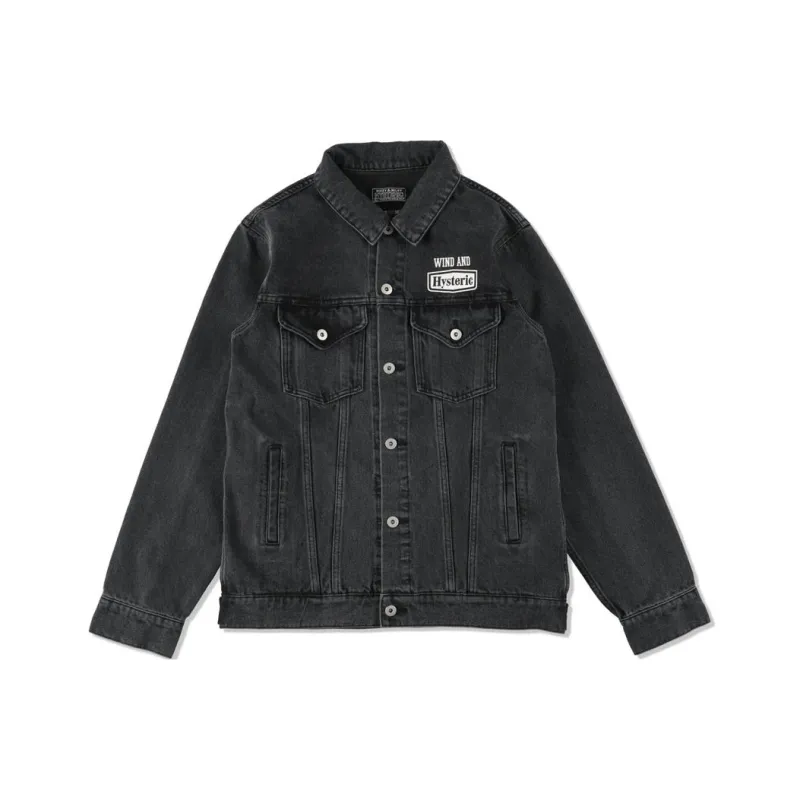 Hysteric Glamour X WIND AND SEA Denim Jackets Men Dark Gray-0