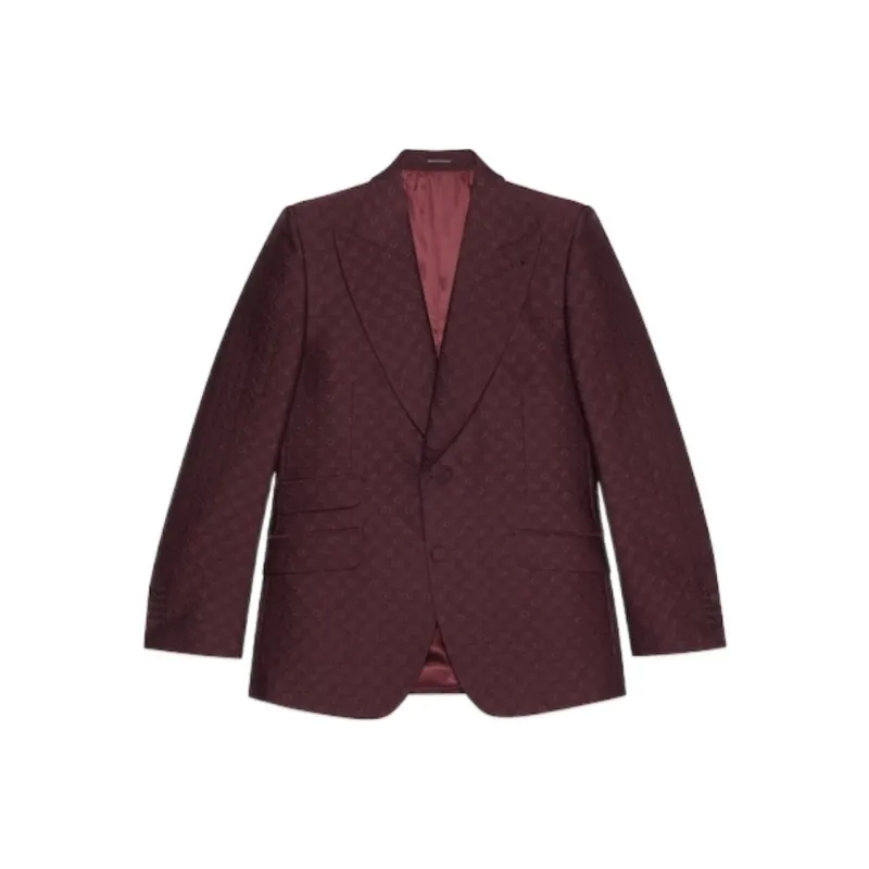 GUCCI FW23 Business Suits Coats Men's Burgundy-0