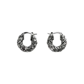 Bottega Veneta Intreccio Hoop Earrings