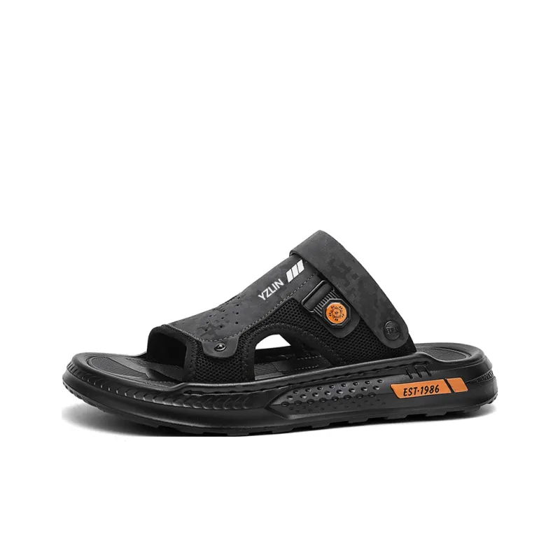 YUZHAOLIN Beach Sandals Men Black/Sand/Green-0