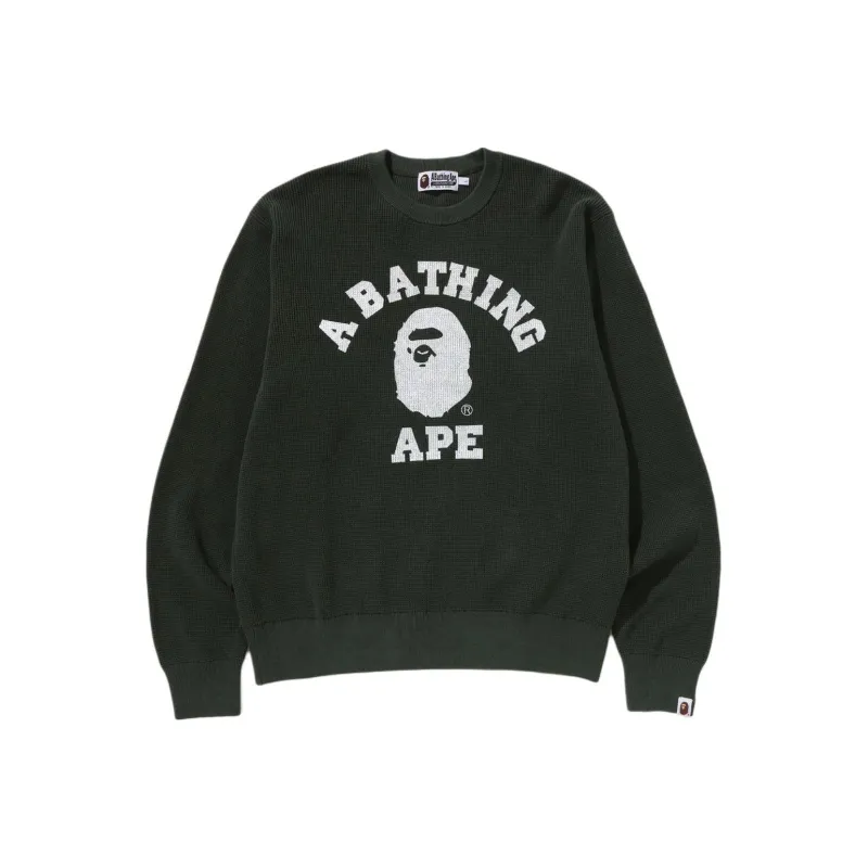 Bape College Waffle Crewneck Sweater-2