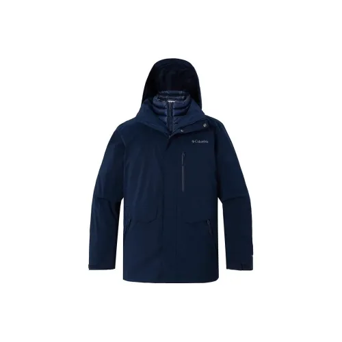 Columbia Waterproof And Windproof To Keep Warm Windbreaker Jacket Men's Dark Blue