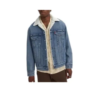 Levis Thickened And Fleece Lined Denim Jacket Men's Denim Blue