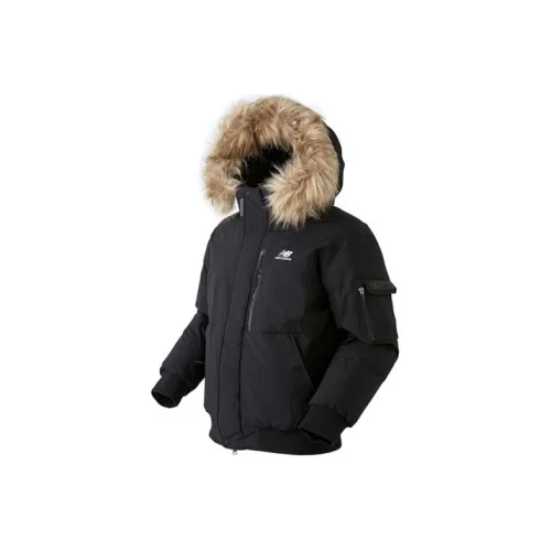 New Balance Down Jacket Korean Style, Winter Unisex Black