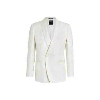 Ermenegildo Zegna Jacquard Silk wool Evening Jacket