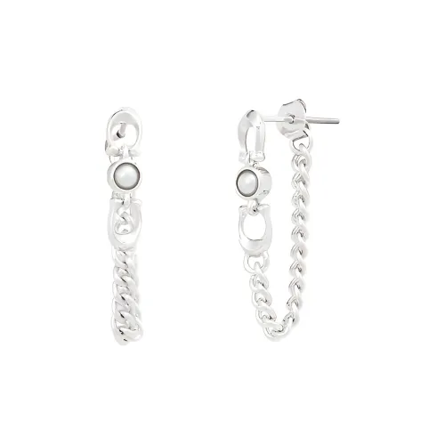 COACH Pearl Earrings Women's Silver