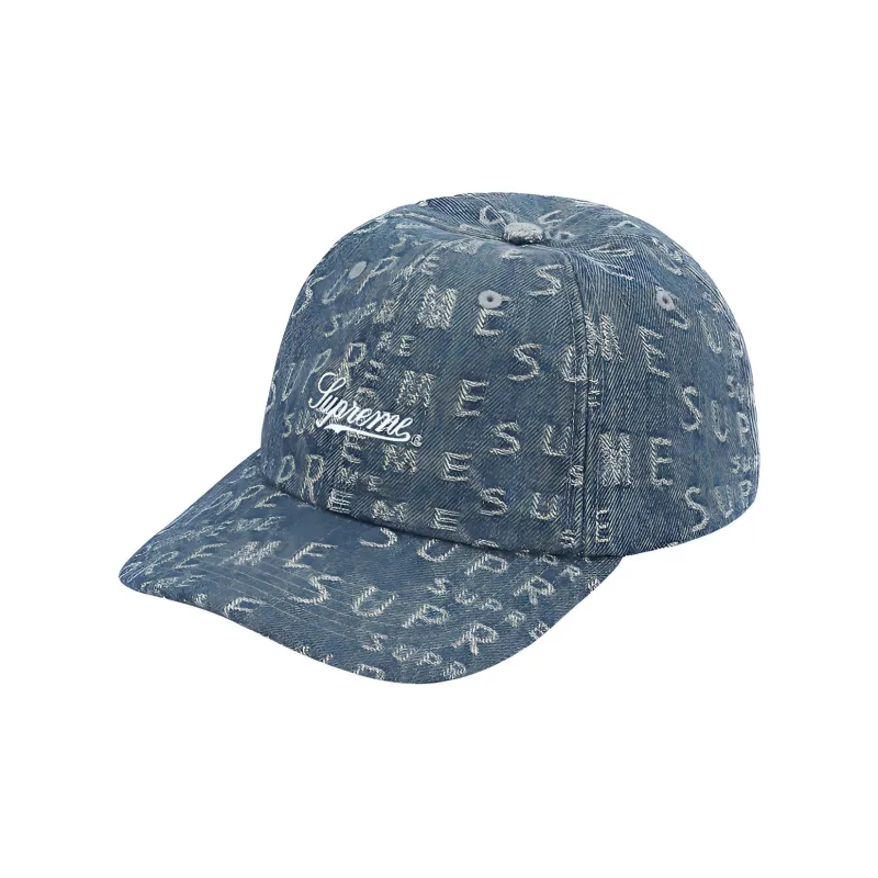 Supreme Warp Jacquard Logos Denim 6 Panel-2