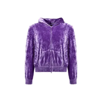 Balenciaga Zipped Velvet Hoodie