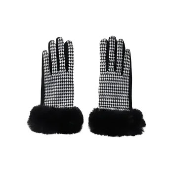 LIU·JO UOMO Fur Gloves Women's Black/White