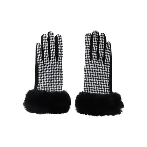 LIU·JO UOMO Fur Gloves Women's Black/White