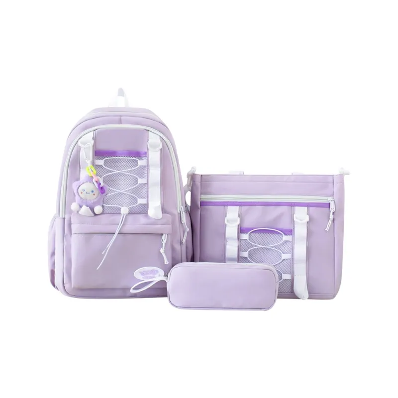 OUZIHUANG Nylon Backpack Combo Set Women's Green/Pink/Yellow/Blue/Black/Purple-16