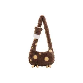 Holding Bamboo Polyester Crossbody Bag, Shoulder Bag Women's Brown