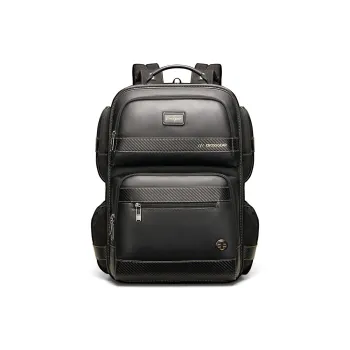 CROSSGEAR Nylon+Cow Leather Backpack Men's Black