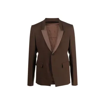 RICK OWENS Single Breasted Buttoned Tailored Blazer