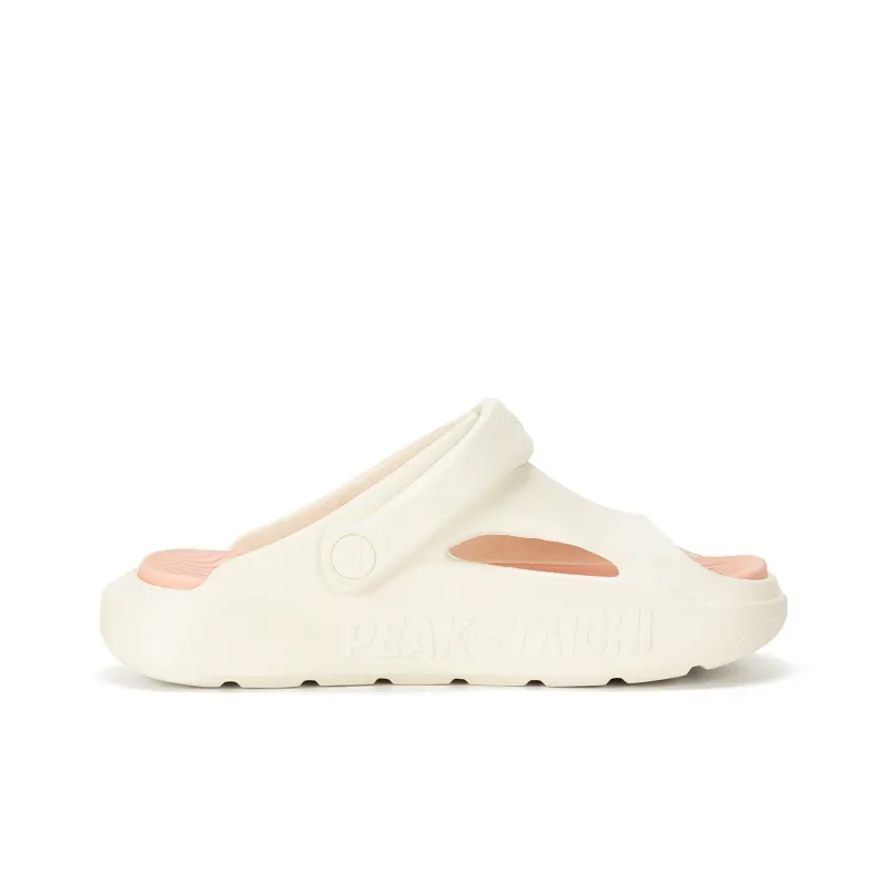 PEAK EVA Totem Graffiti Slip Resistant Odor Resistant Abrasion Resistant Slide Slippers Women's Super Light White Pink-2
