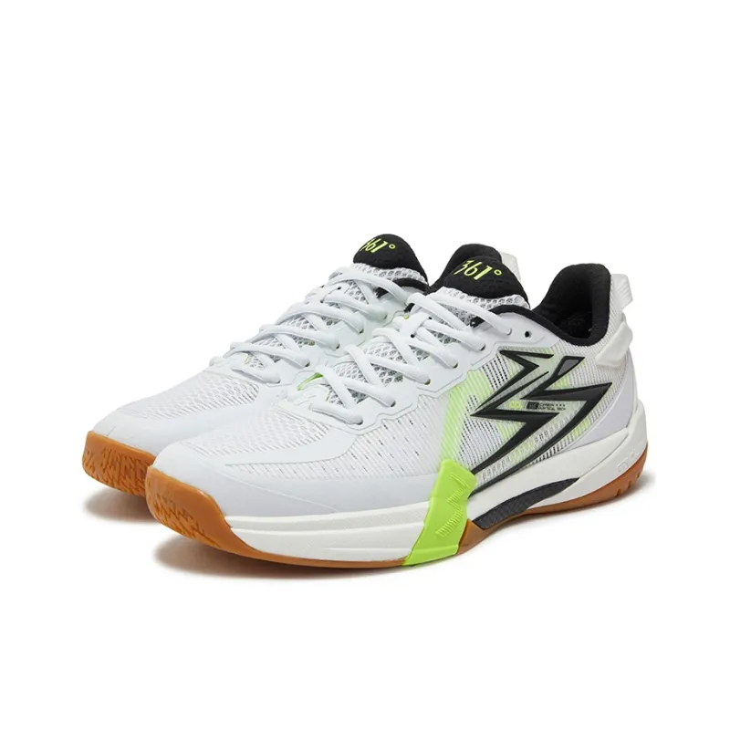 361° Slip Resistant, Breathable, And Supportive Low Top Badminton Shoes Unisex White Yellow-2